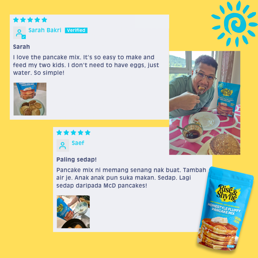 Rise & Shyne Fluffy Pancake Mix.