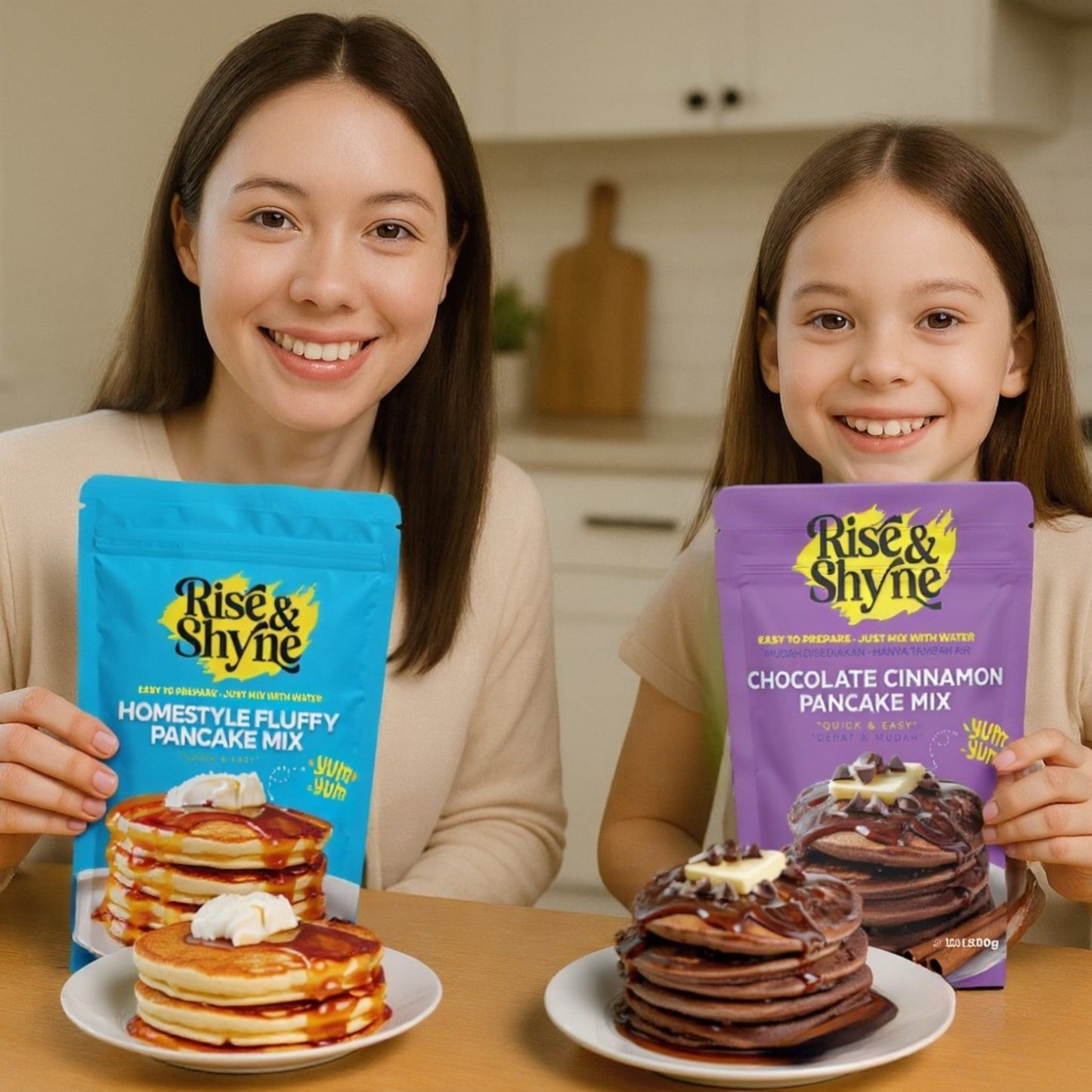 Rise & Shyne Fluffy Pancake Mix.